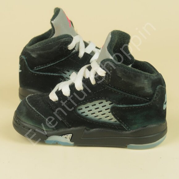 Nike Air Jordan 5 Retro OG TD Size 4C Black Metallic Reimagined Shoes HF3977-001 - Picture 7 of 10